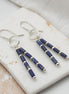 Bijou by SAM Midnight Sky earrings featuring natural blue Lapis Lazuli tube beads and sterling silver dangles.