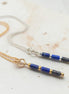 Bijou by SAM Midnight Sky necklaces with blue Lapis Lazuli tube beads on 14k gold fill and sterling silver chains.