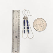 Bijou by SAM Midnight Sky teardrop earrings with blue Lapis Lazuli tube beads and sterling silver hoops.