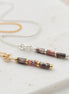Bijou by SAM Wild Mesa necklaces featuring natural leopard skin jasper tube beads in 14k gold fill and sterling silver.