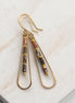 Bijou by SAM Wild Mesa teardrop hoop earrings featuring leopard skin jasper tube beads and 14k gold fill wire.