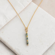 Bijou by SAM Mother Earth necklace featuring African Turquoise tube beads on a delicate 14k gold fill chain