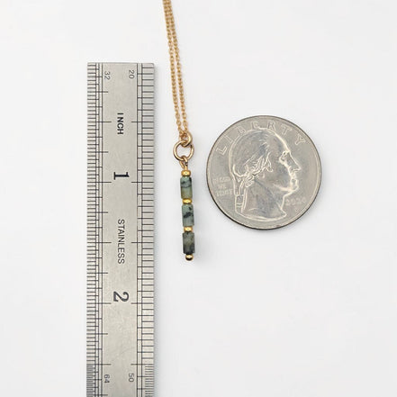 Bijou by SAM Mother Earth necklace featuring natural African Turquoise tube beads on a 14k gold fill chain.