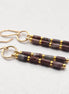 Bijou by SAM Painted Bluff dangle earrings featuring natural red rainbow jasper tube beads and 14k gold fill accents.
