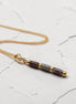 Bijou by SAM Painted Bluff necklace with natural red rainbow jasper tube beads and 14k gold fill chain.