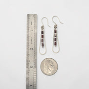 Bijou by SAM Painted Bluff teardrop earrings with maroon and gray Red Rainbow Jasper beads in sterling silver.