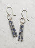 Bijou by SAM Stone Creek earrings featuring blue spot jasper tube beads and sterling silver hoops.