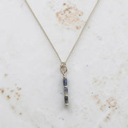 Bijou by SAM Stone Creek necklace featuring a blue spot jasper tube bead pendant on a sterling silver chain.