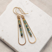 Bijou by SAM Mother Earth teardrop earrings featuring African Turquoise beads and 14k gold fill wire.