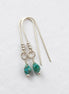 Bijou by SAM handcrafted sterling silver threader earrings featuring genuine teardrop turquoise gemstones.