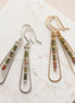 Bijou by SAM Forest Floor teardrop earrings with green and pink Unakite beads in gold fill and sterling silver.