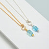 Blue Apatite Necklace - silver or Gold Necklace Bijou by SAM Gold Fill