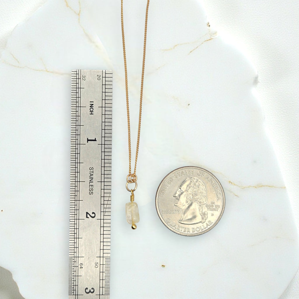 Citrine Necklace - Silver or Gold Necklace Bijou by SAM