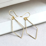 True - Gold Trapezoid Hoop Earrings Earrings Bijou by SAM   