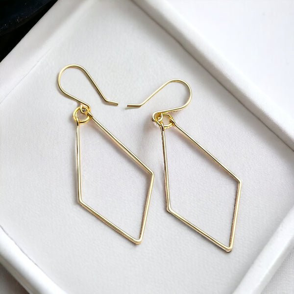 True - Gold Trapezoid Hoop Earrings Earrings Bijou by SAM   