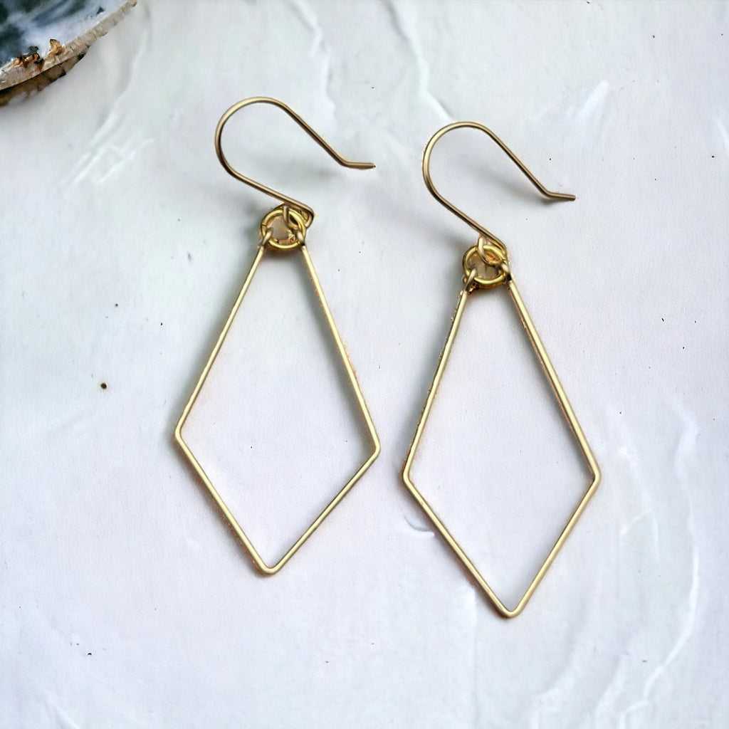 True - Gold Trapezoid Hoop Earrings Earrings Bijou by SAM   