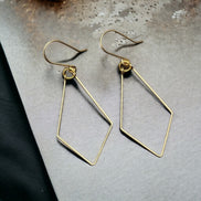 True - Gold Trapezoid Hoop Earrings Earrings Bijou by SAM   