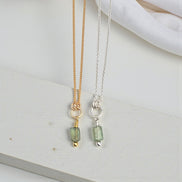 Green Apatite Necklace - Silver or Gold Necklace Bijou by SAM