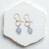Coin - Gold and Aquamarine Dangle Earrings Earrings Bijou by SAM