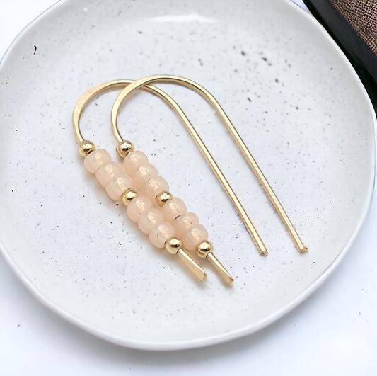 Cheval - Gold & Pale Pink Earrings Etsy   