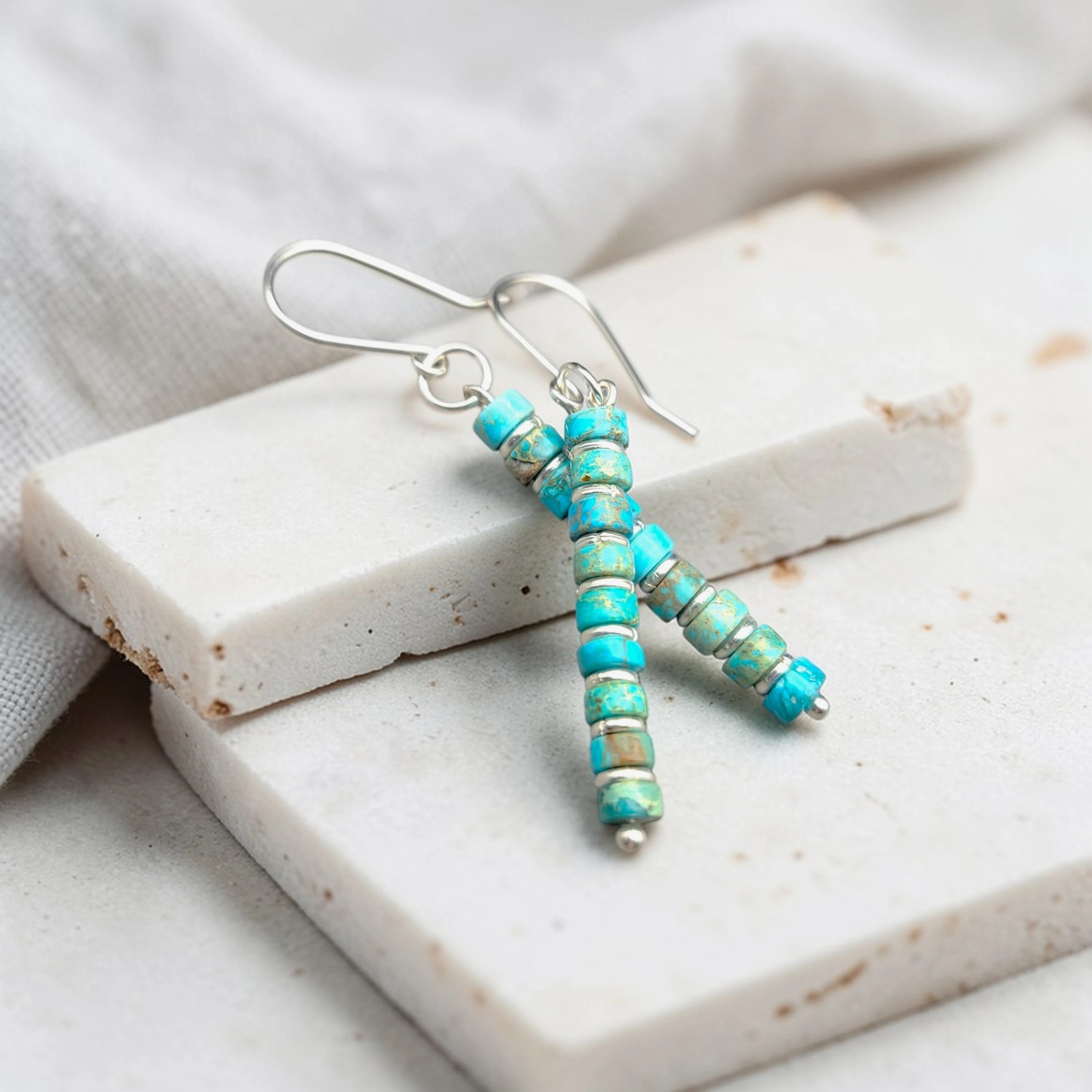 Vibrant Blue Turquoise Dangle Boho Earrings