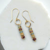 Jasper and Gold Dangle Earrings, Earth Tone Beaded Earrings Etsy