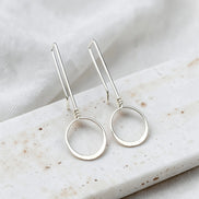 Silver Threaders - Hammered Hoop