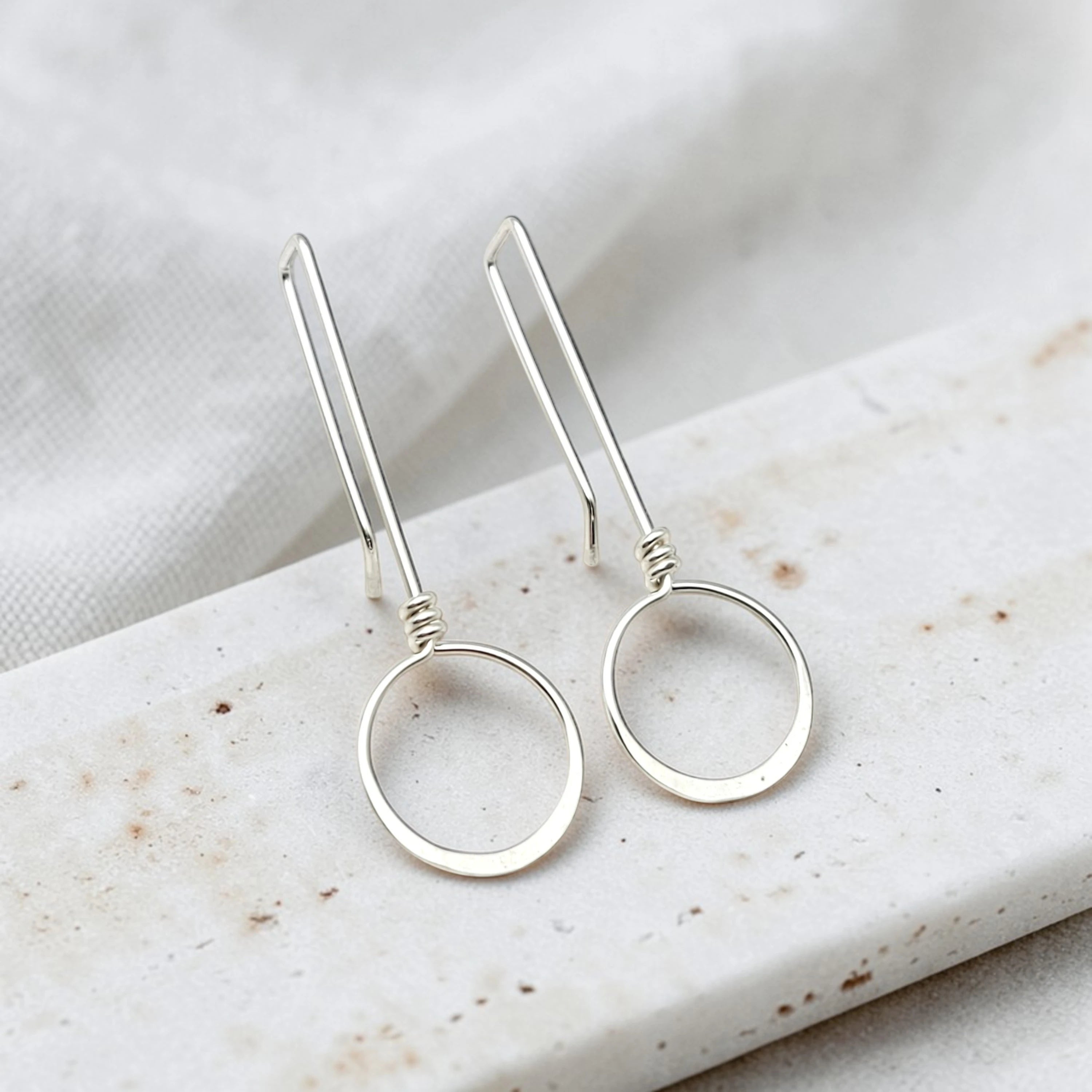 Silver Threaders - Hammered Hoop