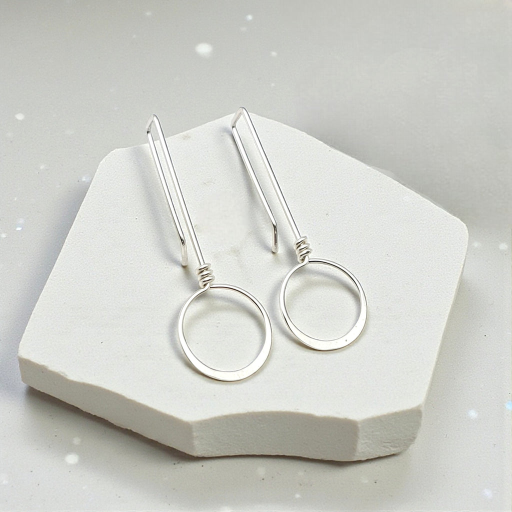 Silver Threaders - Hammered Hoop Earrings Etsy