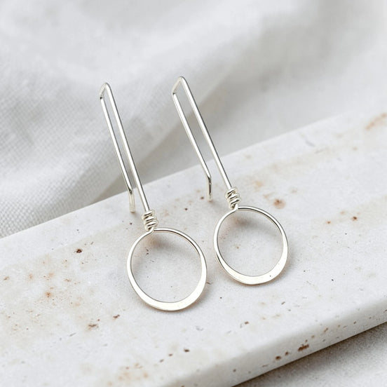 Silver Threaders - Hammered Hoop