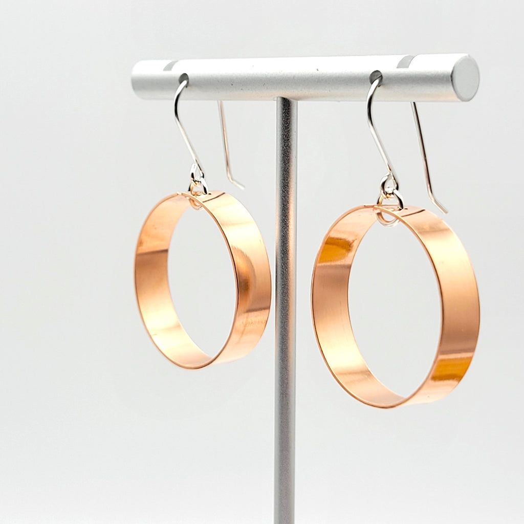 Copper - Shiny Hoops Earrings Bijou by SAM   