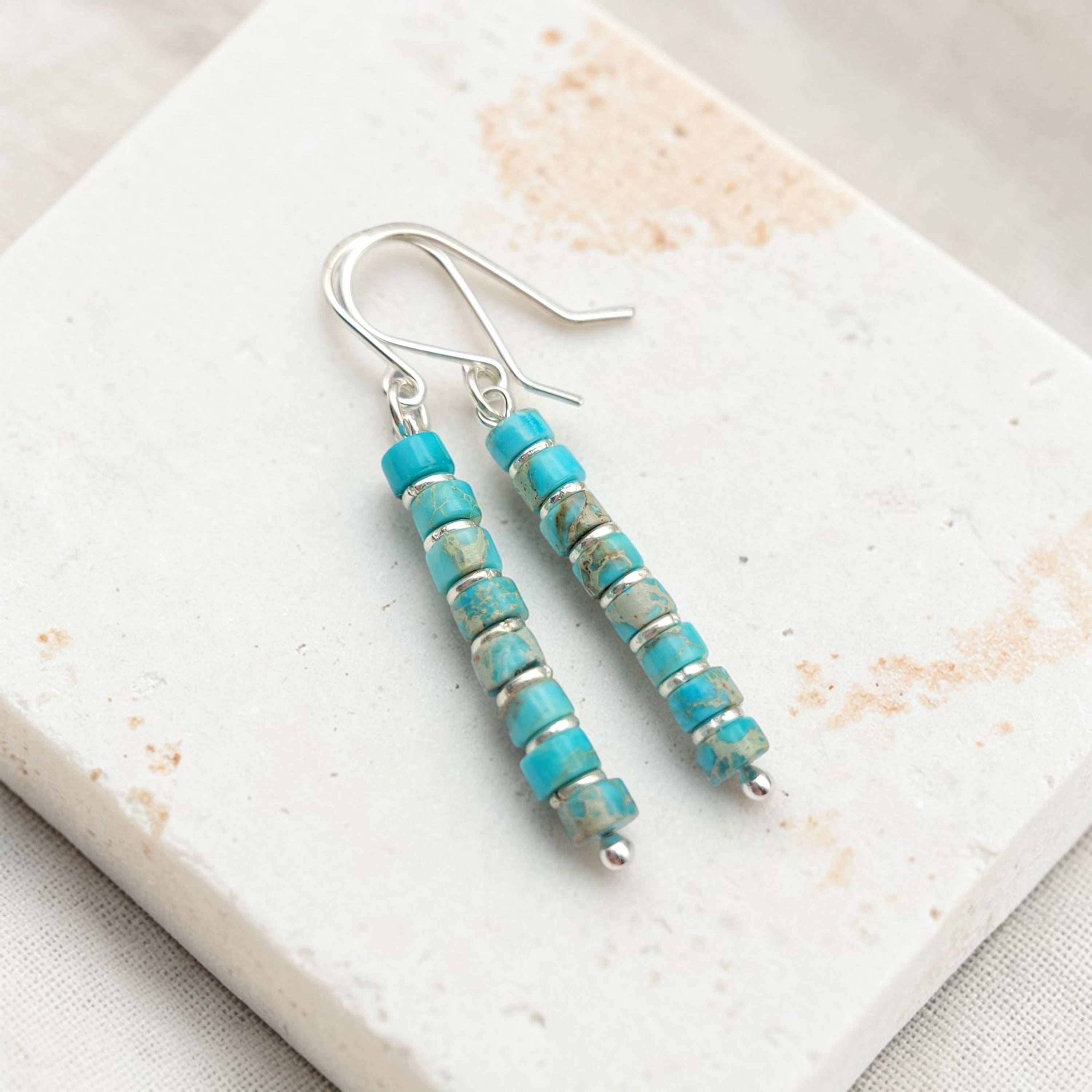Vibrant Blue Turquoise Dangle Boho Earrings