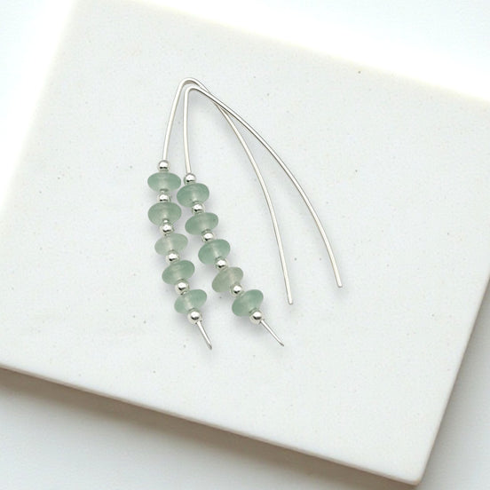Wish - Silver & Green Aventurine Earrings Etsy