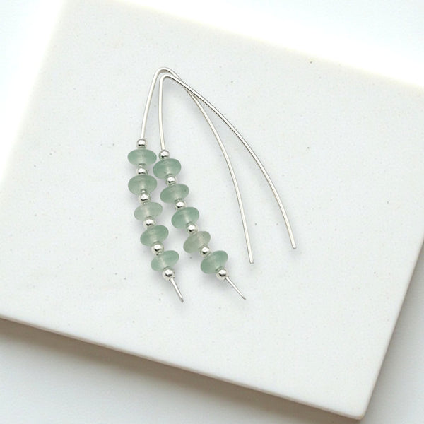 Wish - Silver & Green Aventurine Earrings Etsy