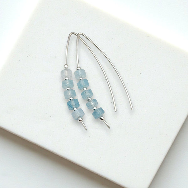 Wish - Silver & Aquamarine Earrings Etsy