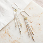 Stellar - Long Silver and Gold Earrings
