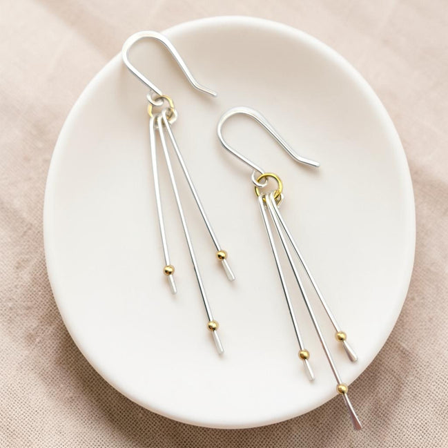 Stellar - Long Silver and Gold Earrings