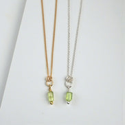 Petite Peridot Necklace - Silver or Gold Necklace Bijou by SAM