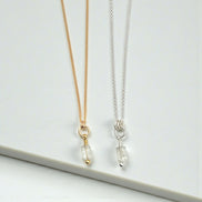 Tiny Prasiolite Necklace - Silver or Gold Necklace Bijou by SAM