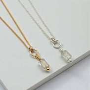 Tiny Prasiolite Necklace - Silver or Gold Necklace Bijou by SAM Gold Fill