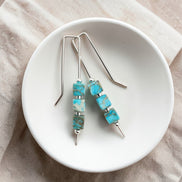Cube - Turquoise & Silver Threaders