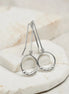handmade silver beaded threader earrings with five silver beads