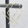 True - Gold or Silver Square Threader Hoops Earrings Bijou by SAM