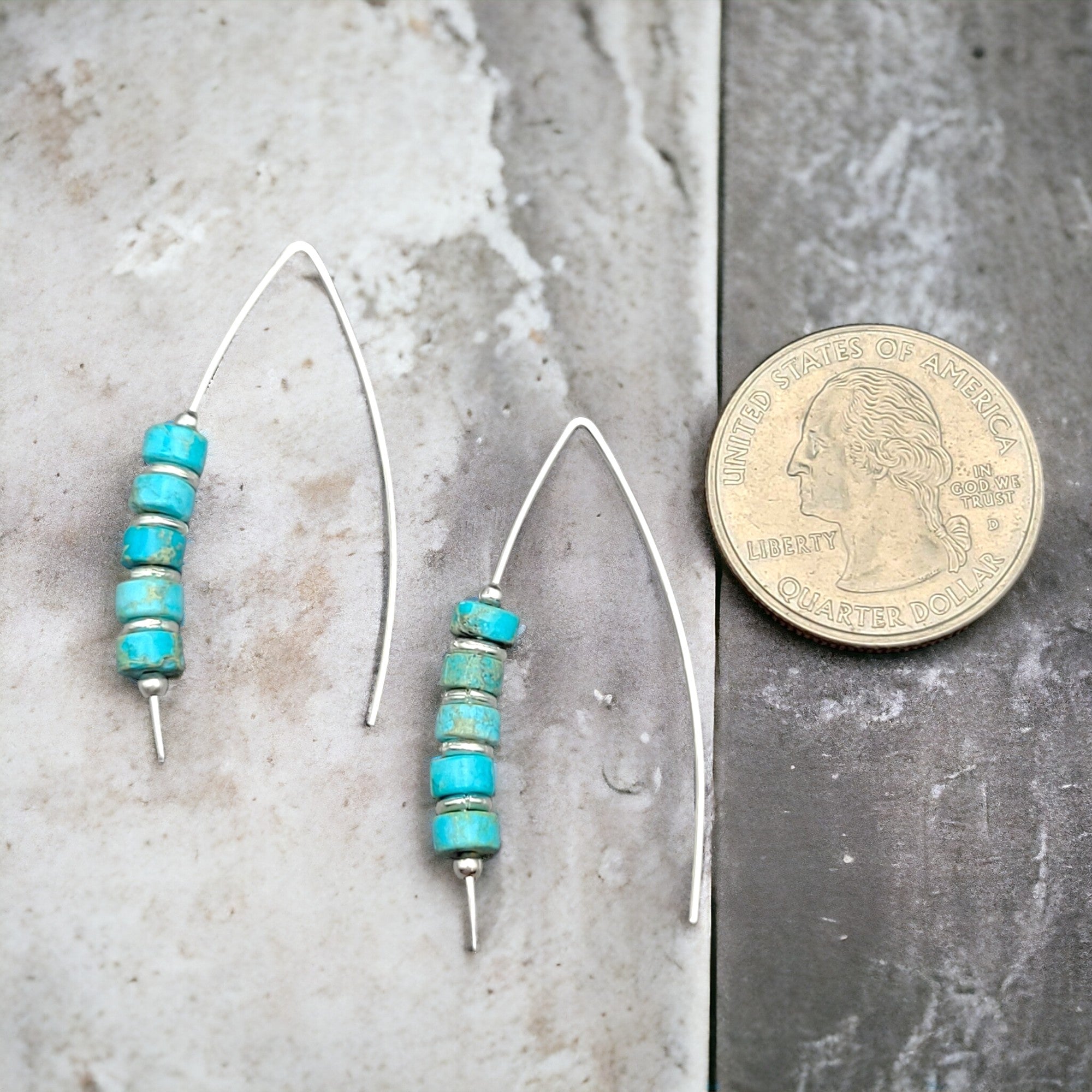 Wish -Turquoise & Silver Earrings Bijou by SAM   