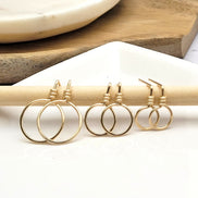 Aiden - Small Gold Circle Studs Earrings Bijou by SAM