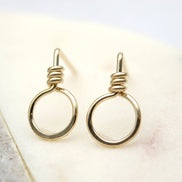 Aiden - Small Gold Circle Studs Earrings Bijou by SAM   