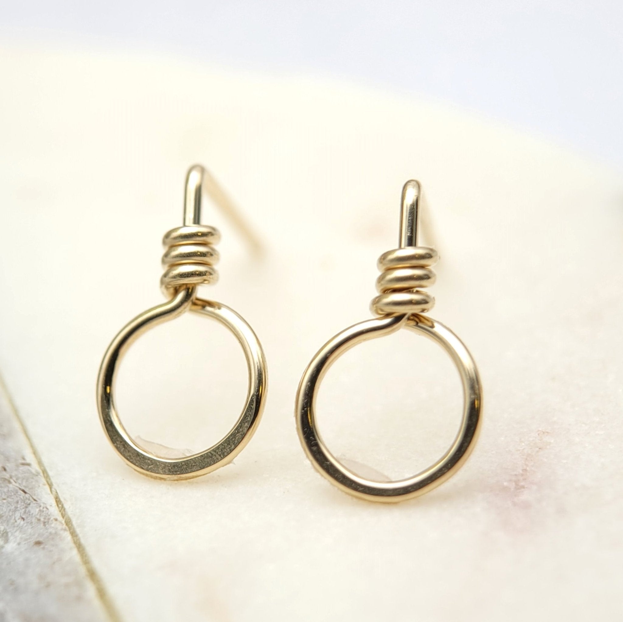 Aiden - Small Gold Circle Studs Earrings Bijou by SAM   