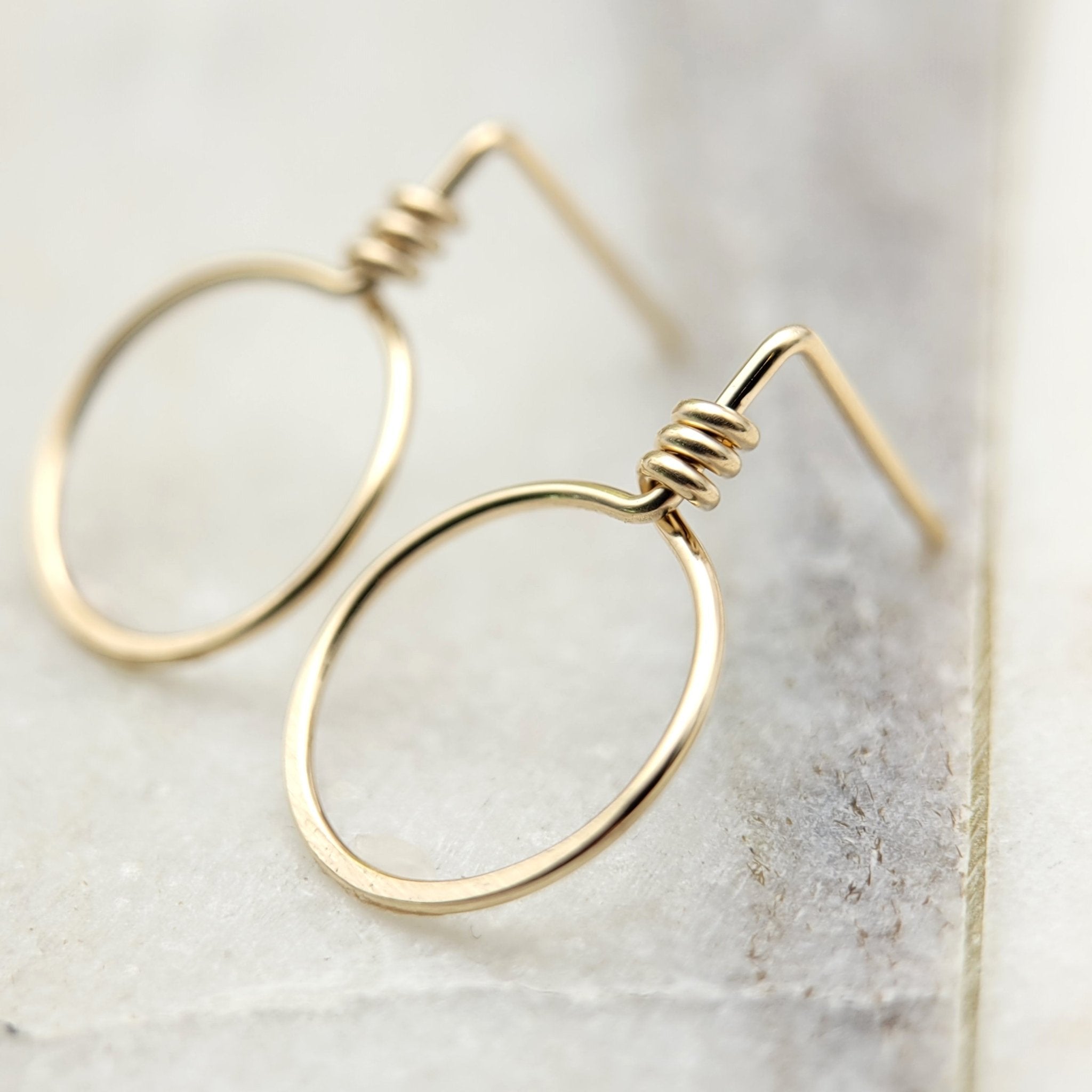 Aiden - Small Gold Circle Studs Earrings Bijou by SAM   