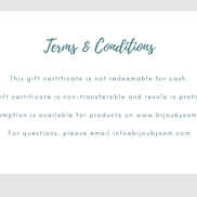 Bijou by Sam Gift Card Gift Cards Bijou by SAM   