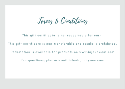 Bijou by Sam Gift Card Gift Cards Bijou by SAM   